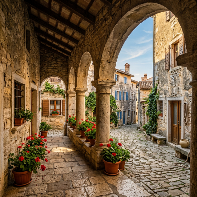 Medieval stone village in Istria
